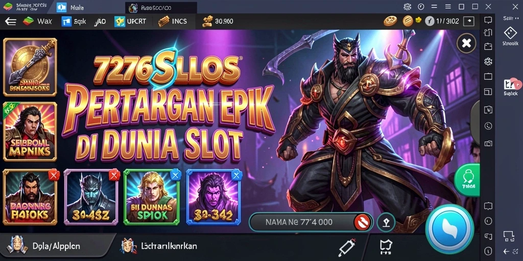 Tampilan gameplay 7276SLOTS yang mendebarkan dan penuh aksi.