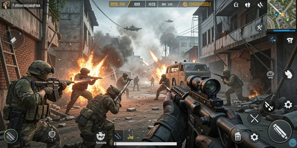 Tampilan gameplay intens dari 9939 yang penuh aksi.