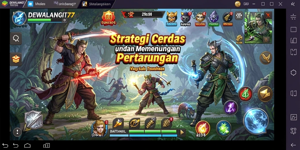 Tampilan gameplay DEWALANGIT77 dengan aksi strategi yang mendebarkan.