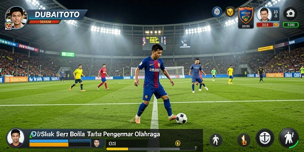 Tampilan menarik dari gameplay DUBAITOTO yang menampilkan aksi sepak bola.