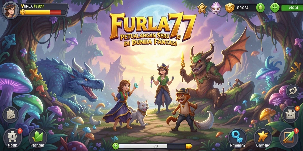 Tampilan utama FURLA77 dengan karakter dan aksinya yang dramatis.