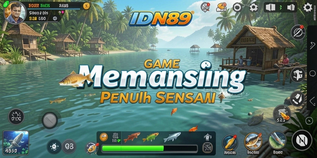Tampilan screenshot IDN89 yang menunjukkan gameplay memancing yang seru.