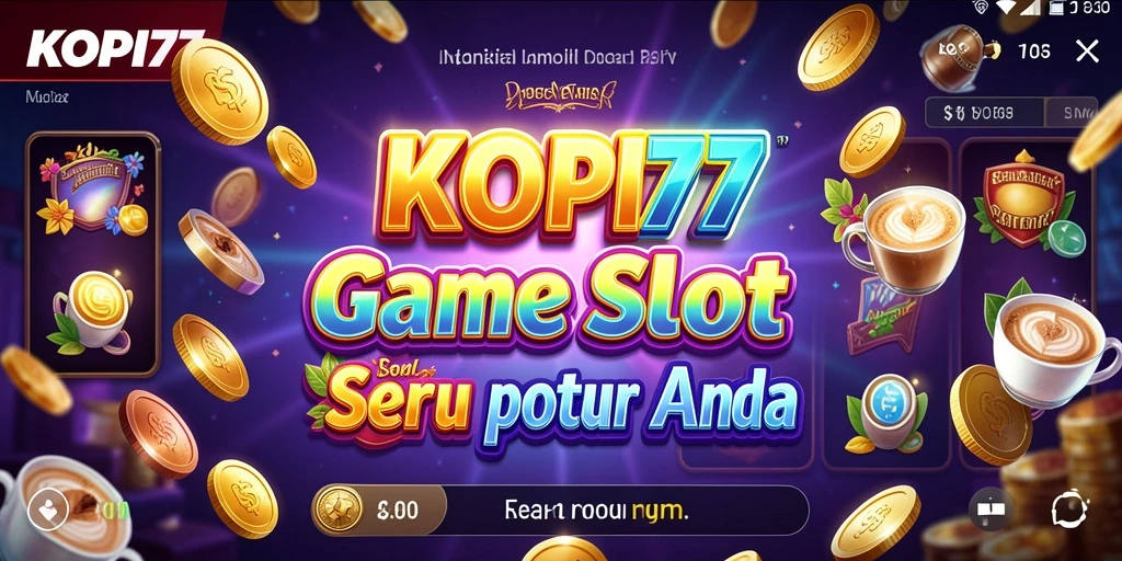 Tampilan gameplay KOPI77 dengan gulungan slot yang menarik.