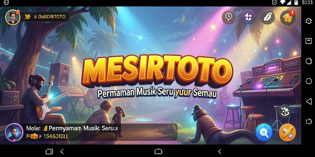 Tampilan gameplay seru dalam MESIRTOTO yang penuh musik dan tantangan.