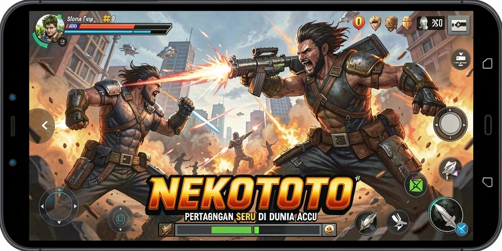Tampilan gameplay seru dan penuh aksi di NEKOTOTO.