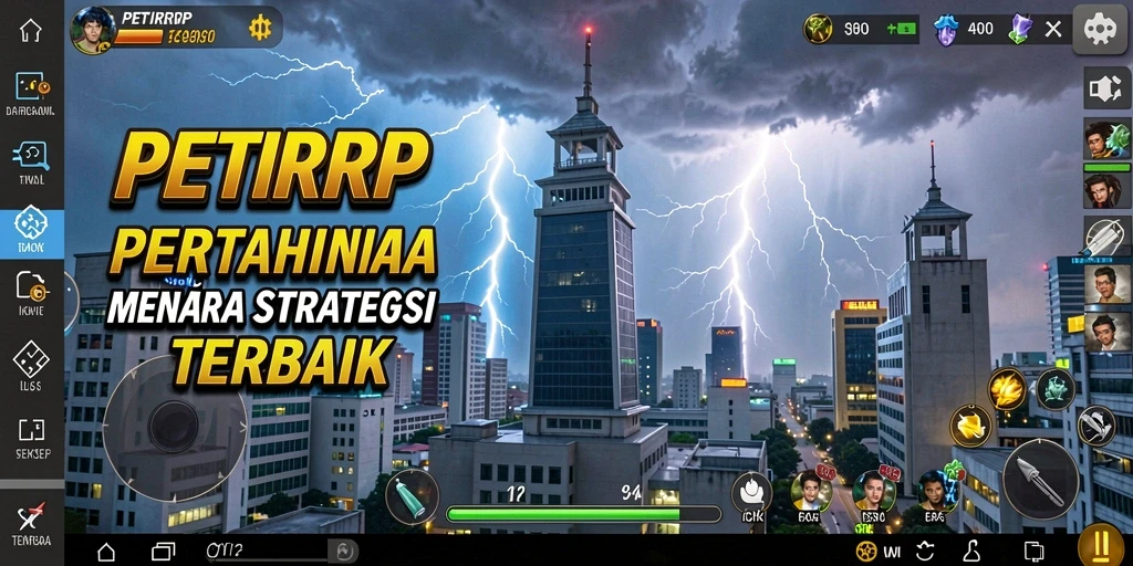 Tampilan menarik dari gameplay PETIRRP di Tower Defense.