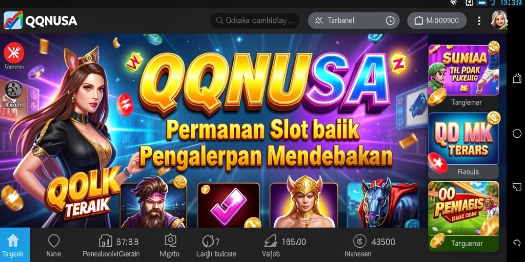 Skrinsut QQNUSA menampilkan gameplay slot yang menarik dan penuh warna.