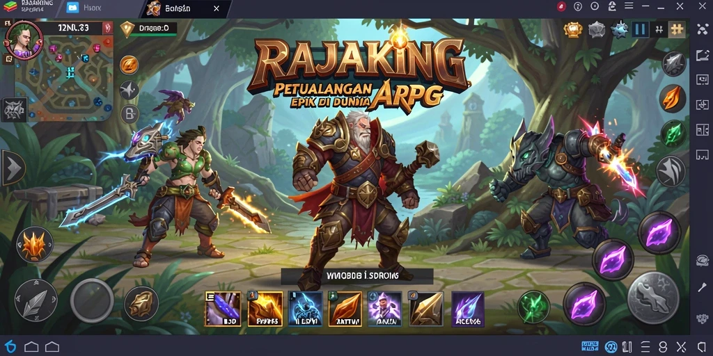 Tampilan gameplay menakjubkan dalam RAJAKING dengan aksi penuh strategi.
