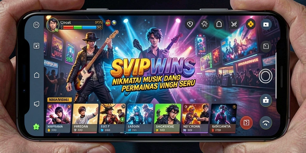 Tangkapan layar SVIPWINS menampilkan gameplay menarik berdasarkan musik.